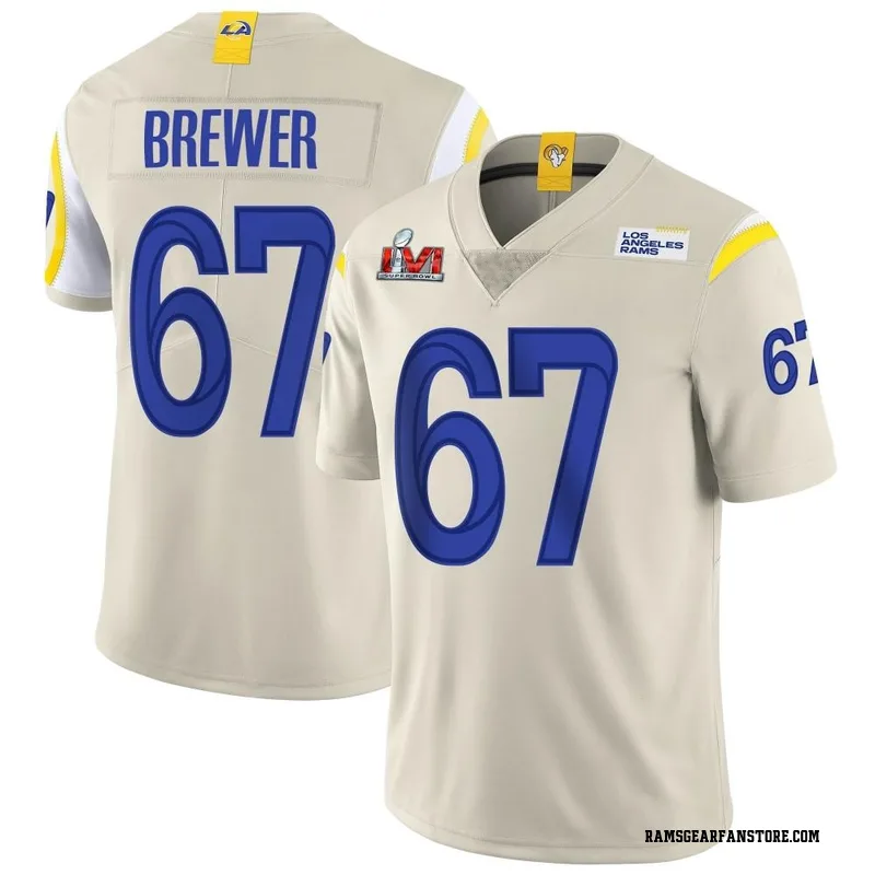 Men's Nike Los Angeles Rams Chandler Brewer Bone Vapor Super Bowl LVI Bound  Jersey - Limited