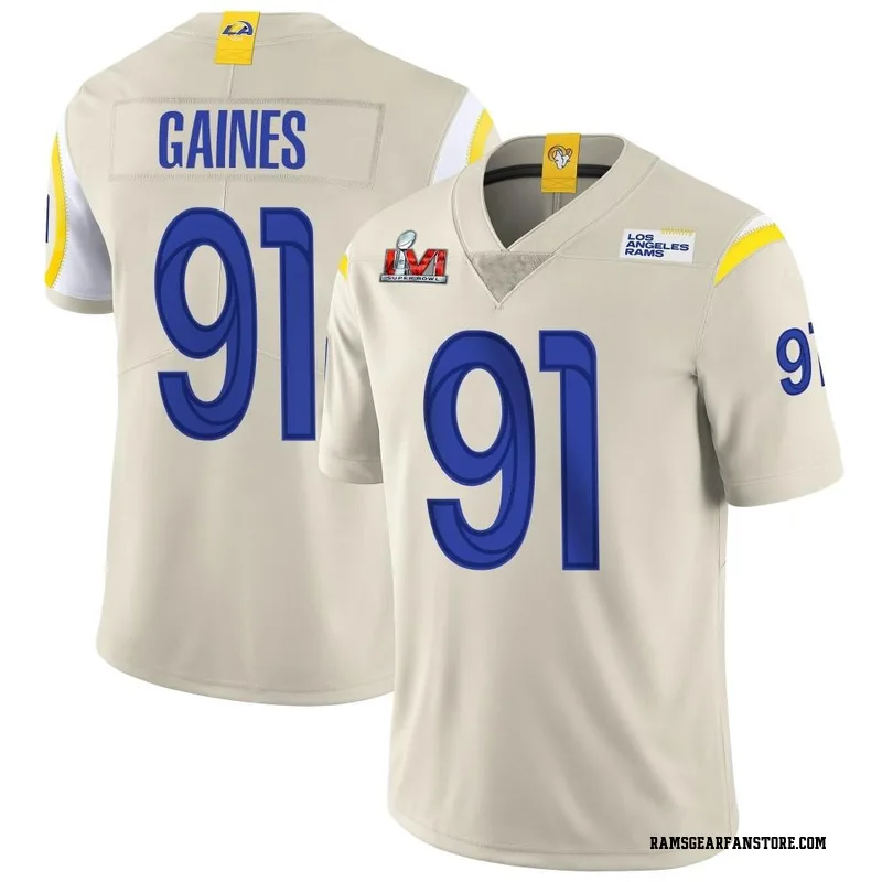 Men's Nike Los Angeles Rams Greg Gaines Bone Vapor Super Bowl LVI Bound  Jersey - Limited