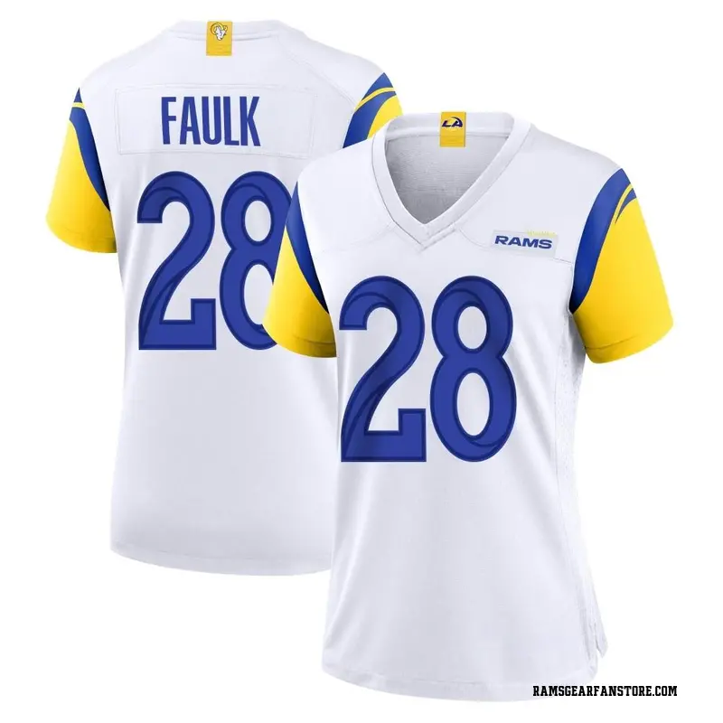 Women's Nike Los Angeles Rams Marshall Faulk White Jersey - Game