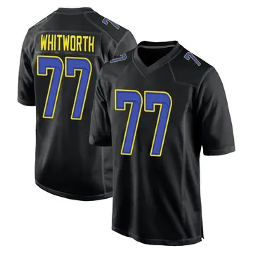 Nike Los Angeles Rams No77 Andrew Whitworth Navy Blue Team Color Super Bowl LIII Bound Women's Stitched NFL Vapor Untouchable Limited Jersey