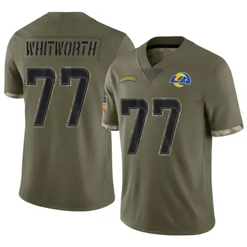 Nike Los Angeles Rams No77 Andrew Whitworth Camo Super Bowl LIII Bound Men's Stitched NFL Limited 2018 Salute To Service Jersey