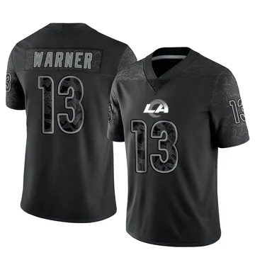 Youth Nike Los Angeles Rams Kurt Warner Black Reflective Jersey - Limited