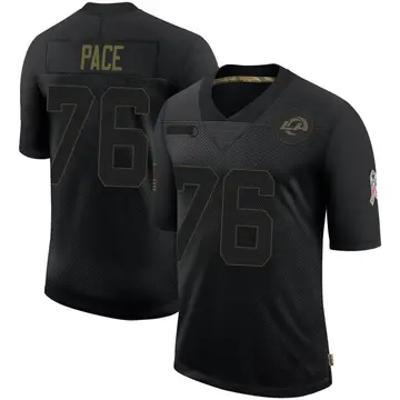 Nike Los Angeles Rams No76 Orlando Pace Olive Men's Stitched NFL Limited 2017 Salute to Service Jersey